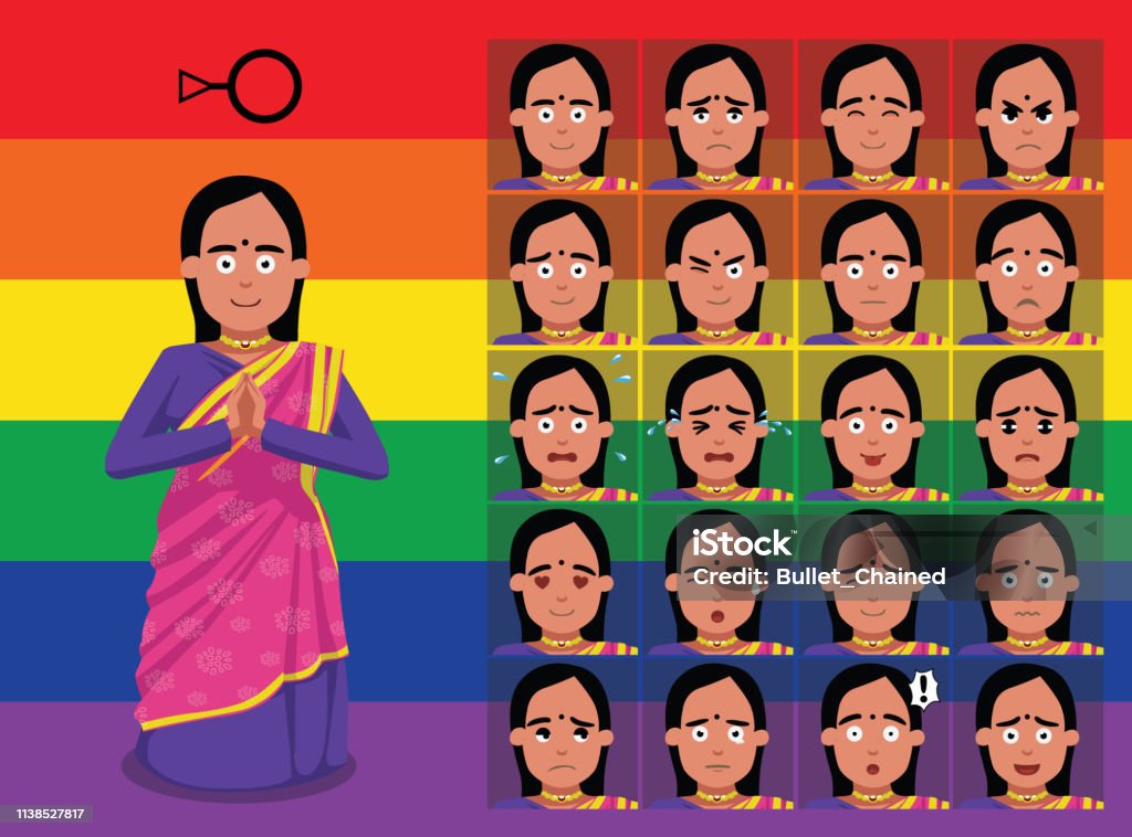 Transgender Lgbtq Third Gender Cartoon Emotion Faces Vector Illustration01  Stock Illustration - Download Image Now - iStock