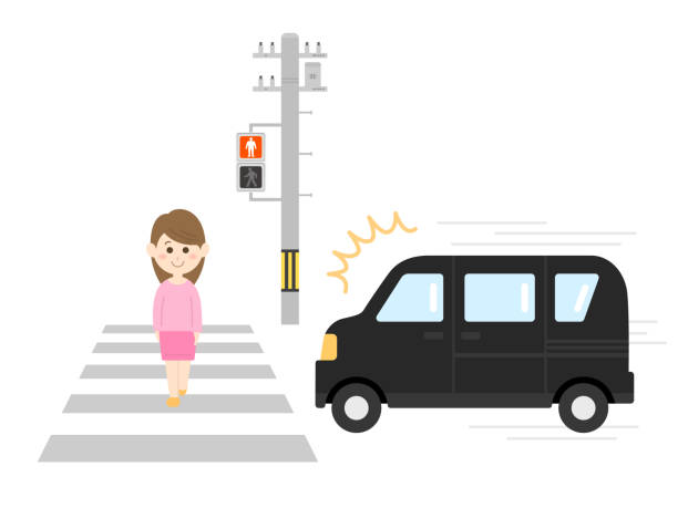 横断歩道 - 赤信号点のイラスト素材／クリップアート素材／マンガ素材／アイコン素材