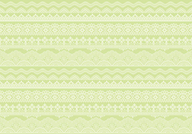 yellow green background of lace trims. yellow green background with lace trims. lace doily crochet craft product stock illustrations