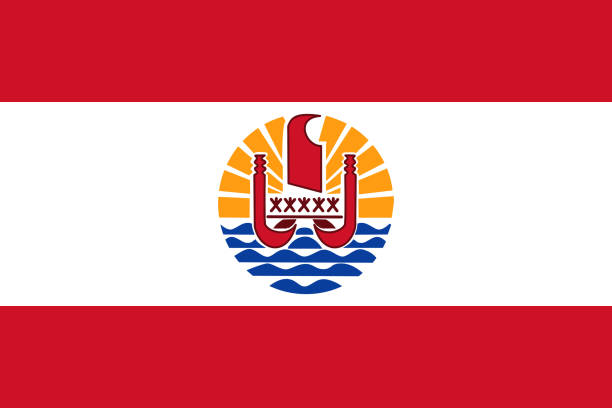 flagge französisch polynesien in offizieller rate und farben, vektor. - gesellschaftsinseln stock-grafiken, -clipart, -cartoons und -symbole