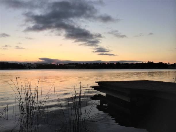 istock Jetty on the lake at sunset 1138537976