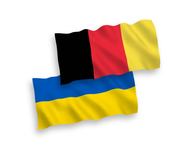 istock Flags of Belgium and Ukraine on a white background 1138538593