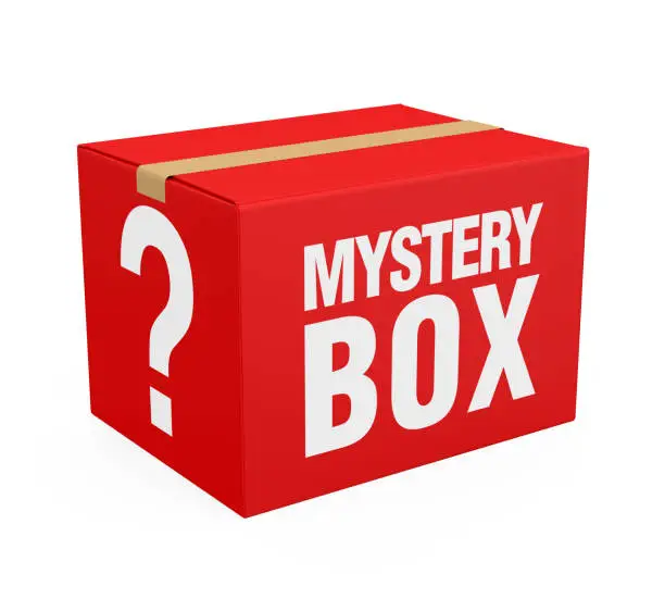 Mystery Box isolated on white background. 3D render