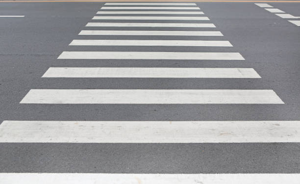 istock Close-up Zebra pedestrian crossing. 1138543658