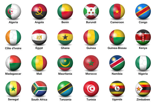 soccer balls flags countries soccer balls flags countries algeria soccer stock illustrations