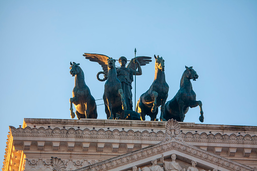 Winged Victory and Quadriga on Altare della Patria in Rome