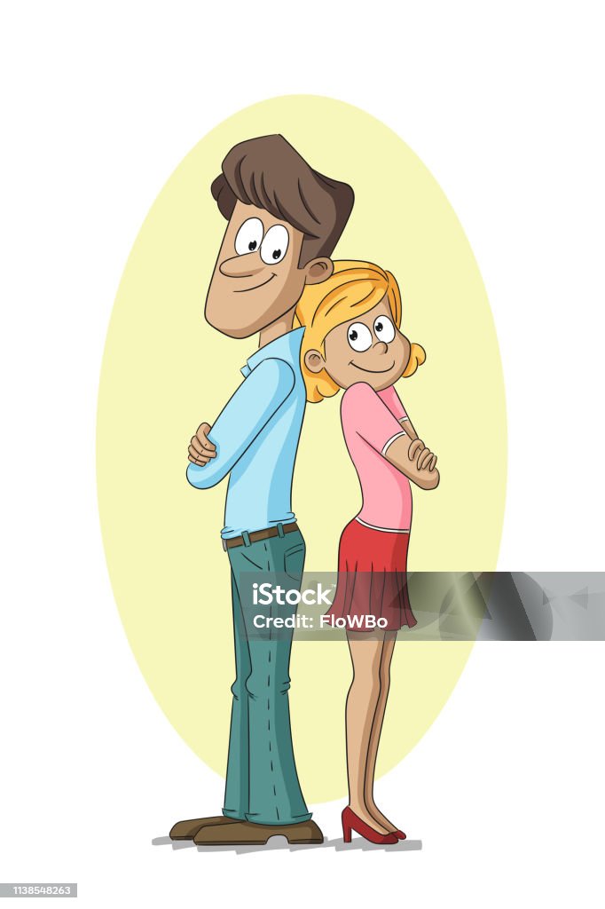 Happy Loving Couple Happy loving couple. Man and woman are locking happy and smiling. Adult stock vector