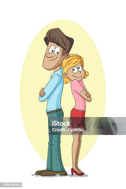 Happy Loving Couple Stock Illustration - Download Image Now - Adult, Backgrounds, Boyfriend