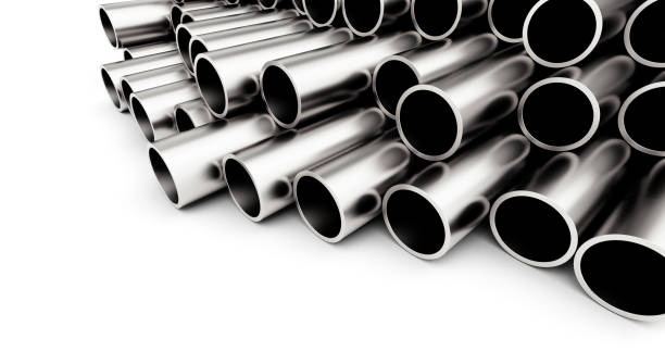 istock Copper metal pipe on white background. 3d Illustrations 1138552077