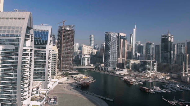 istock Dubai Marina aerial skyine at sunset, UAE 1138556596