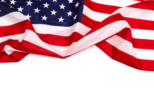 istock american flag isolated on white background - Image 1138557512