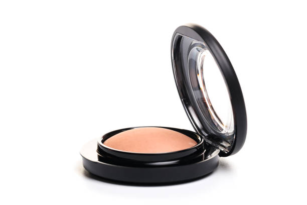 eye shadow, blush, powder, sculptor in a pack on a white background. Isolated on white. -