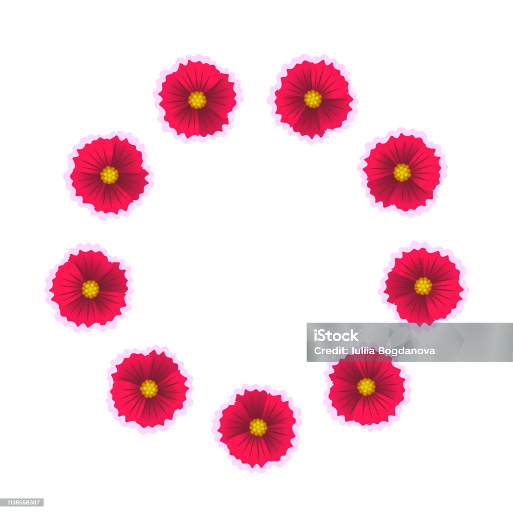 Hoa Đẹp Trên Nền Trắng Hình Minh Họa Vector Hoa Văn Tròn Vòng Hoa ...