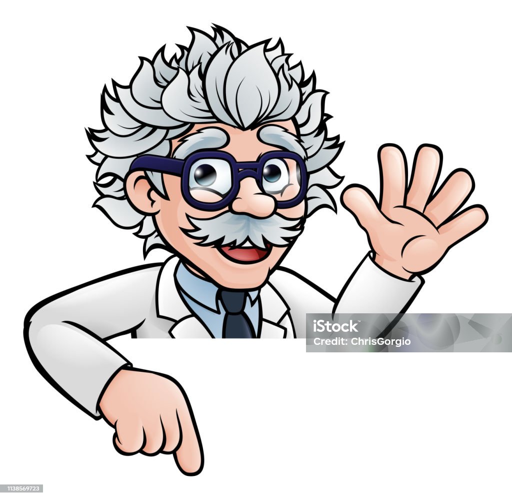 Ilustración de Profesor Científico De Dibujos Animados Señalando A Sign y más Vectores Libres de Derechos de Indicar - iStock Ilustración de Profesor Científico De Dibujos Animados Señalando A Sign y más Vectores Libres de Derechos de Indicar - iStock