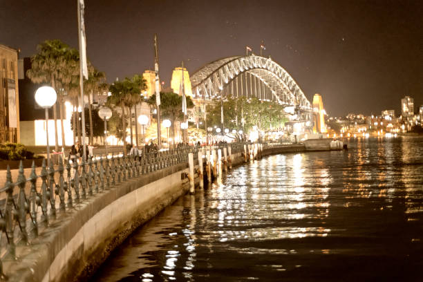 istock Sydney Harbor Bridge at night from Circular Quay, Australia 1138570846