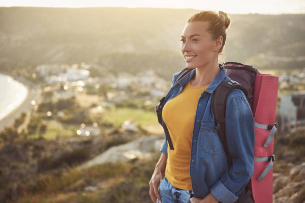 istock Glad girl spending time on a hike 1138573909