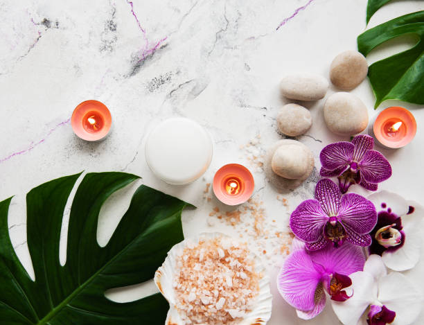 istock Natural spa ingredients with orchid flowers 1138573974
