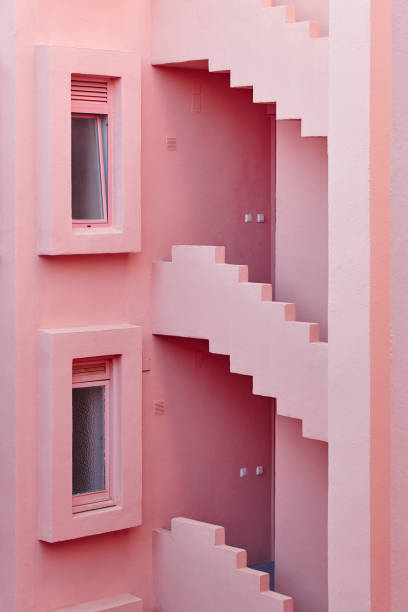 istock Geometric building design. The red wall, La manzanera. Calpe 1138575717