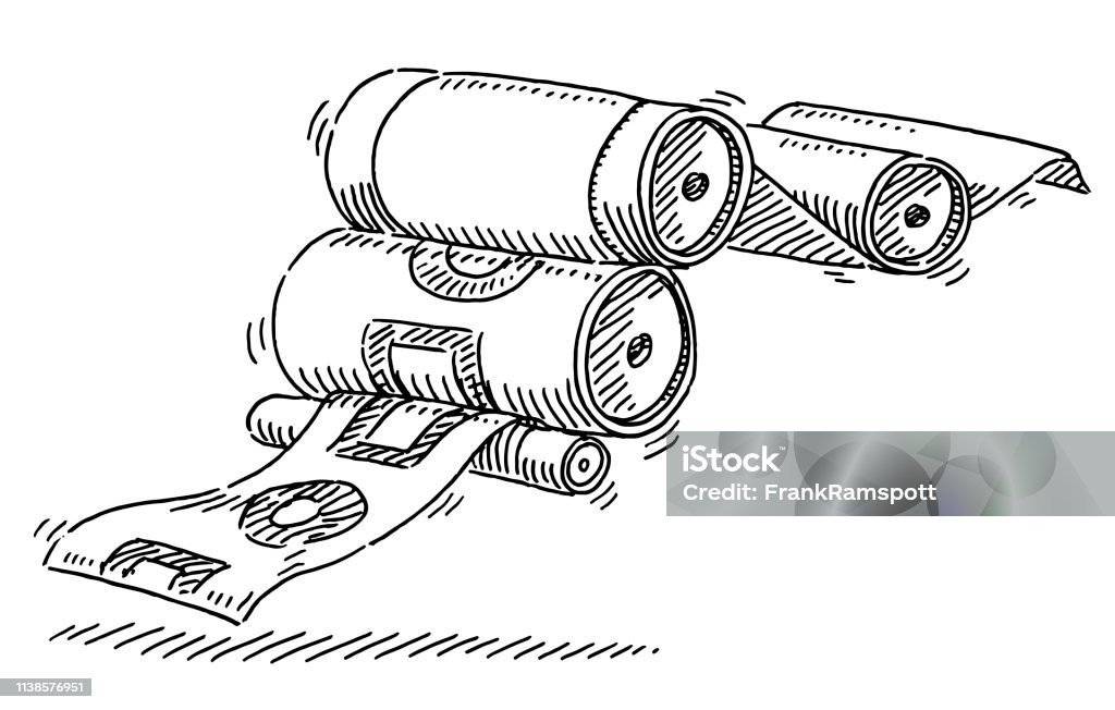 Printing Press Paper Symbol Drawing Hand-drawn vector drawing of a Printing Press Paper Symbol. Black-and-White sketch on a transparent background (.eps-file). Included files are EPS (v10) and Hi-Res JPG. Printing Press stock vector