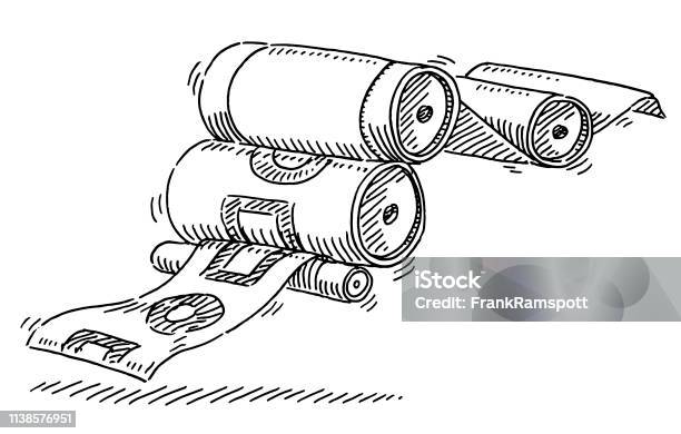 Printing Press Paper Symbol Drawing Stock Illustration - Download Image Now - Printing Press, Doodle, Printing Plant