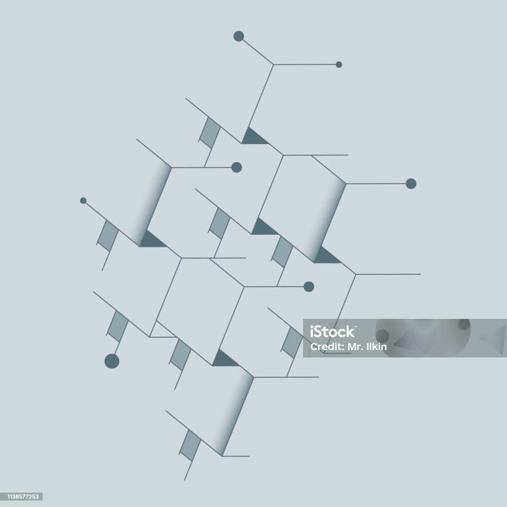 Geometry Abstract Box Abstract Boxes Background Modern Technology With Square Mesh Geometric ...