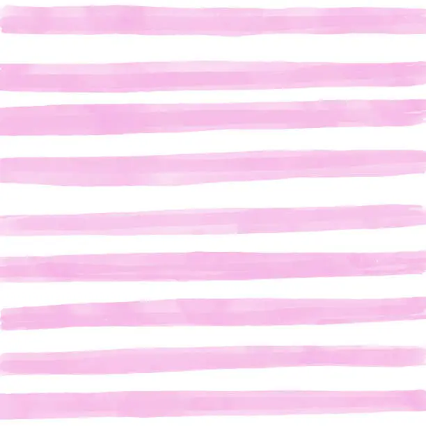 Vector illustration of Pink Watercolor Stripes Pattern Background. Summer Concept, Design Element.
