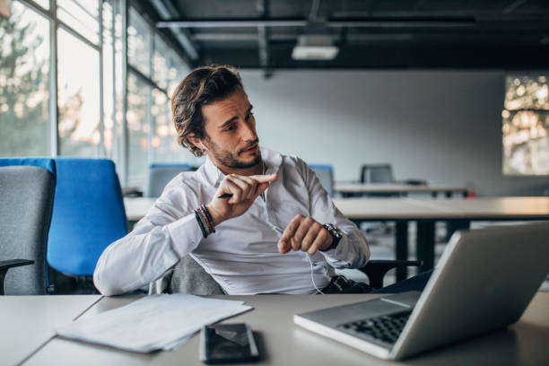istock Businessman having online meeting in office 1138578947