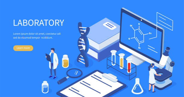 medical laboratory Medical laboratory concept. Can use for web banner, infographics, hero images. Flat isometric vector illustration isolated on white background. dna illustrations stock illustrations