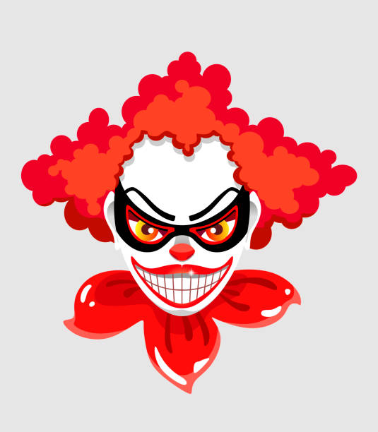 The Cartoon Face Of The Character Joker As Well As A Creepy Clown Vector  Illustration On Gray Background Stock Illustration - Download Image Now -  iStock
