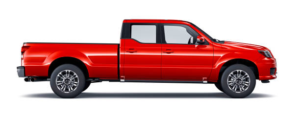 istock Generic red pickup truck - side view 1138584279
