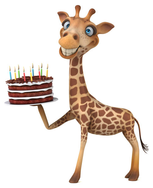 Fun giraffe - 3D Illustration stock photo