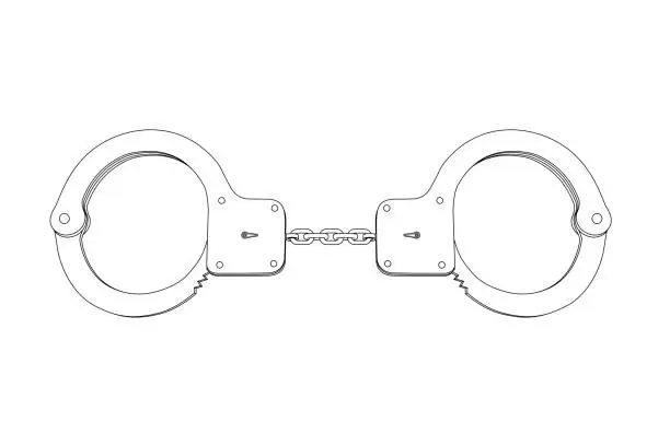Vector illustration of Handcuffs. Hand drawn sketch