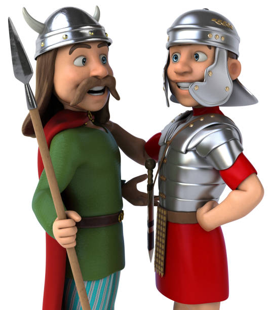 Roman and Gaul - 3D Illustration