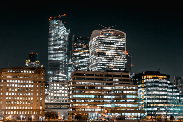 Skyline of london Photo of the most known skyline of London. waterloo bridge stock pictures, royalty-free photos & images