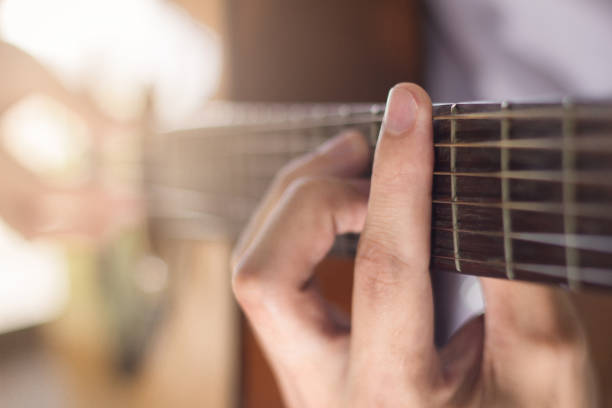 istock Playing on acoustic guitar. Close-up. 1138589448