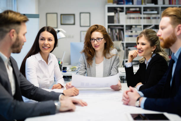istock Creative business people working on business project in office 1138592537