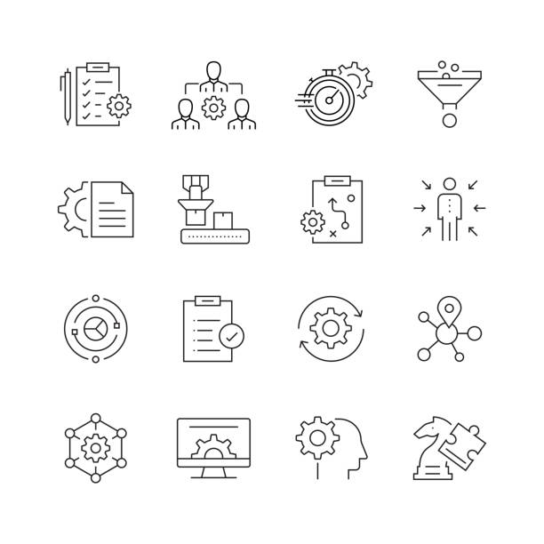 Product Management - Set of Thin Line Vector Icons