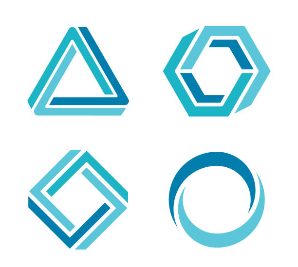 Design Elements Vector illustration of the 3d design elements 3d corporate logo stock illustrations