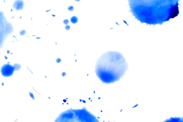 istock Blue Watercolour Paints on White Background 1138603293