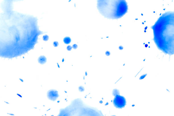 istock Blue Watercolour Paints on White Background 1138603893