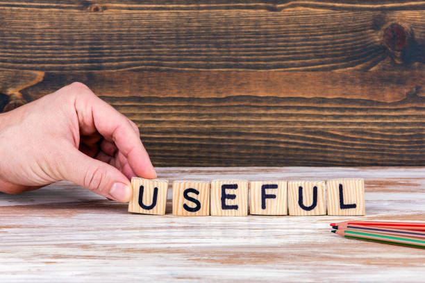 istock Useful. Wooden letters on the office desk 1138604291