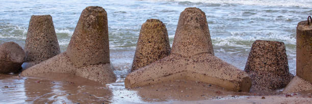 istock row of marine concrete breakwaters on the beach 1138604587
