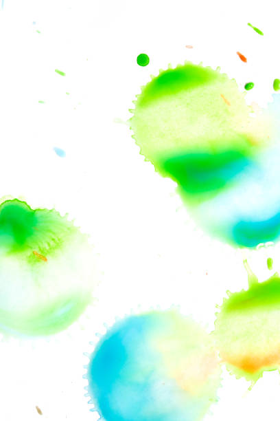 istock Orange Blue Green Watercolour Paints on White Background 1138604895