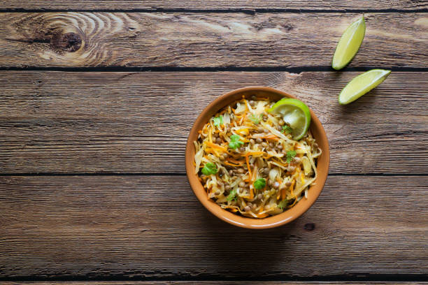 istock Stewed vegetables with lentils. Rustic food. 1138608405