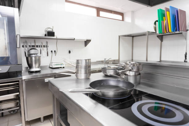 istock Stove counter in a modern restaurant kitchen 1138615050