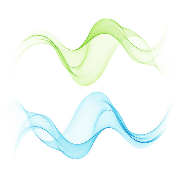 istock Set of abstract color wave smoke transparent blue,green wavy design 1138615830