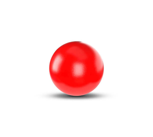 istock A shiny red ball with shadow on a white background 1138619866