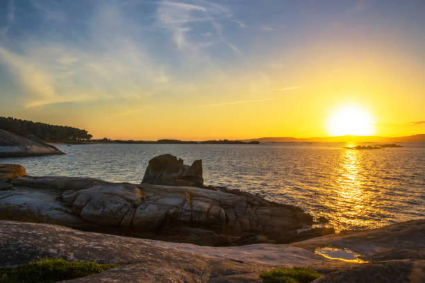 istock Arousa island coastline at sunset 1138624510
