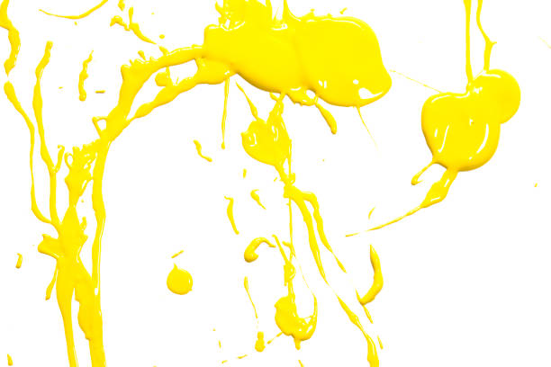 istock Yellow Acrylic Paint Splatters and spots for Background 1138625983