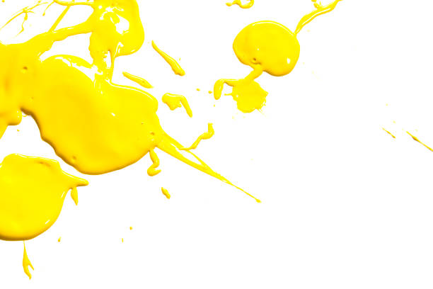 istock Yellow Acrylic Paint Splatters and spots for Background 1138626271